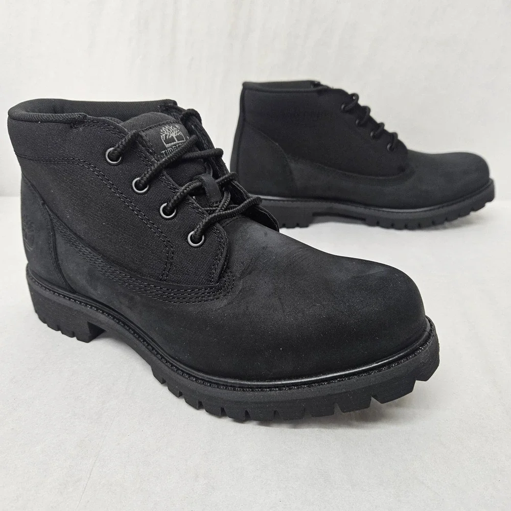 Timberland Heritage Mid Lace Chukka Boot TB0A431HW05 Black Nubuck Men's Size 8.5